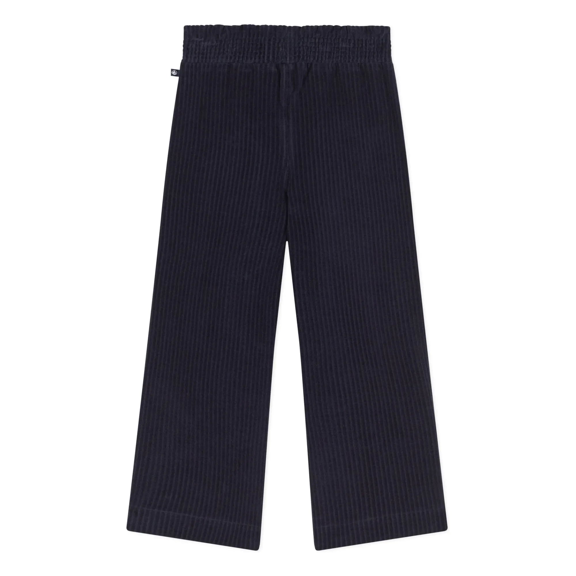 Petit Bateau - Pantalones de terciopelo de pernera ancha | Azul marino
