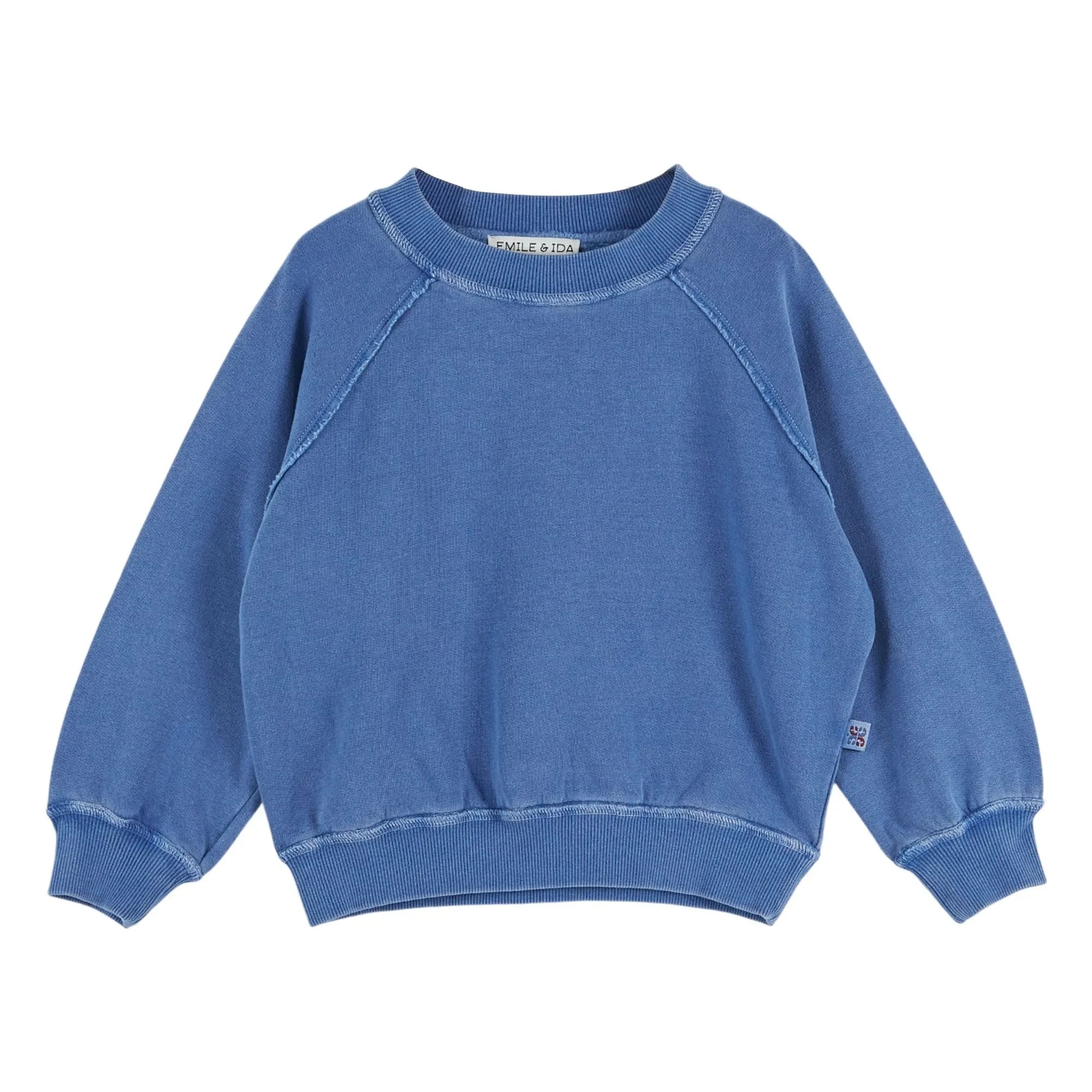Emile et Ida - Organik pamuk düz sweatshirt | Mavi