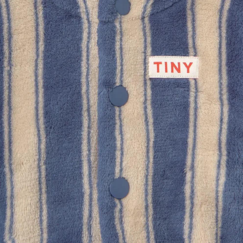 Tinycottons - Chaqueta polar a rayas | Azul petróleo