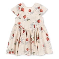 Konges Sløjd - Vestido de algodón orgánico Ava Strawberry | Beige