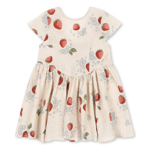 Konges Sløjd - Vestido de algodón orgánico Ava Strawberry | Beige
