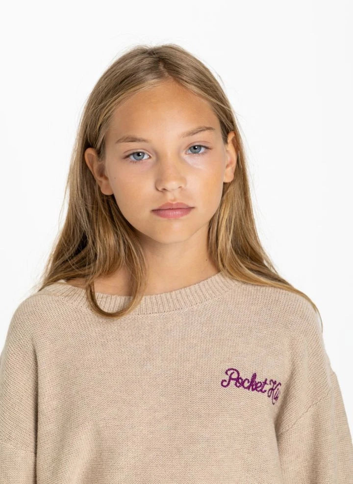 Smallable Kid - Shelly Pocket Kiss Suéter de Lana | Crema