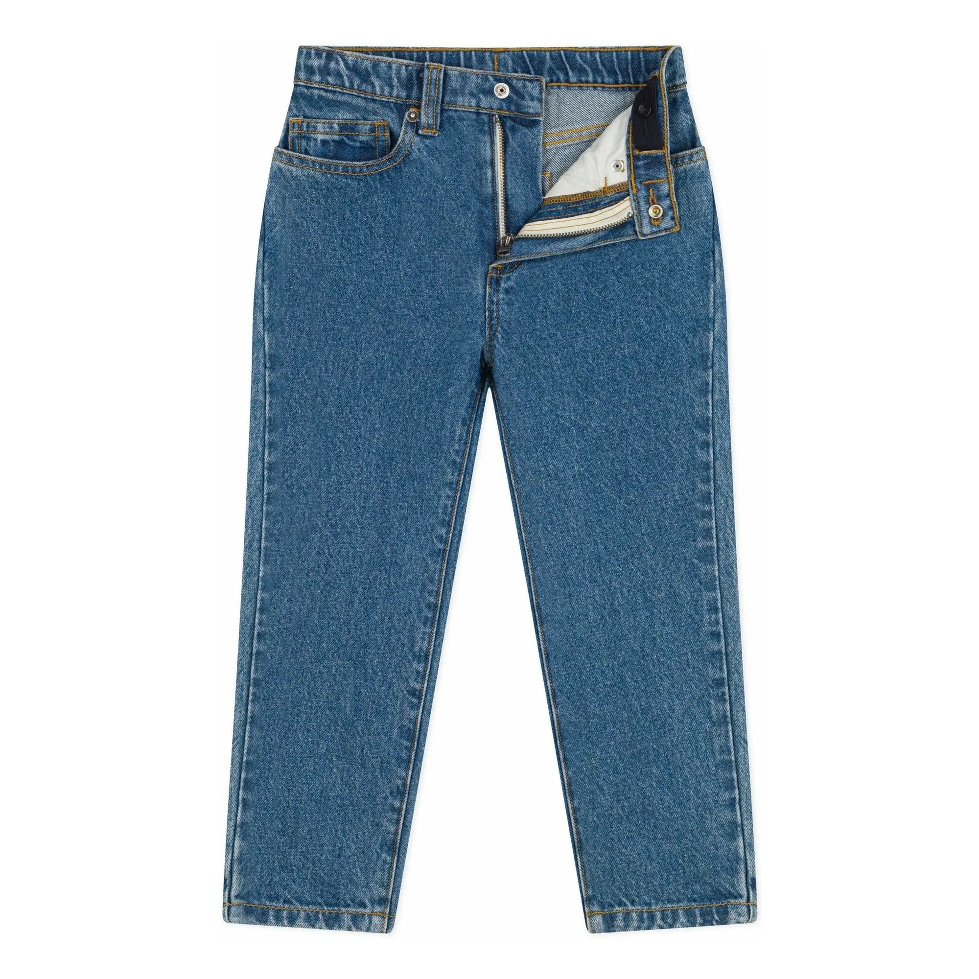 Petit Bateau - Jeans lisos de algodón orgánico crudo | Vaquero