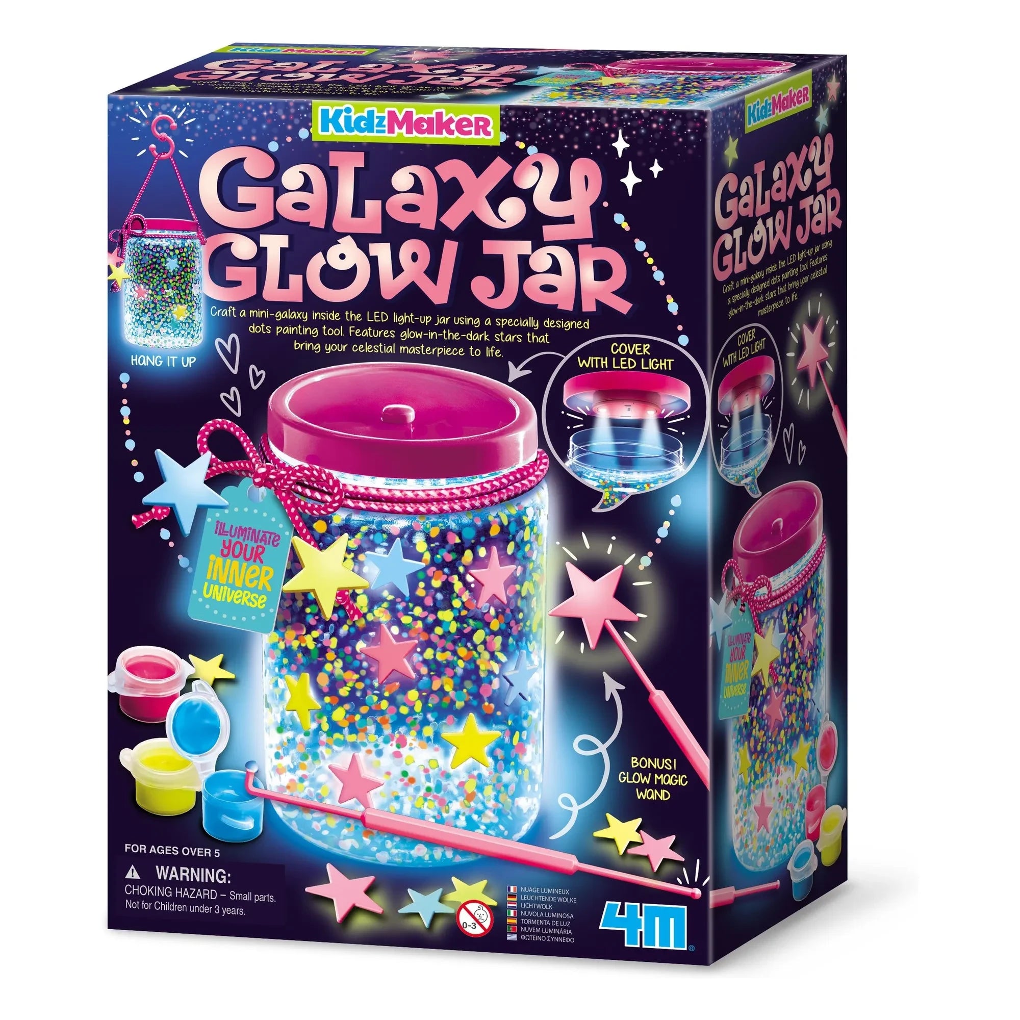 4M - Kit creativo iluminado - Tarro de luz galáctico