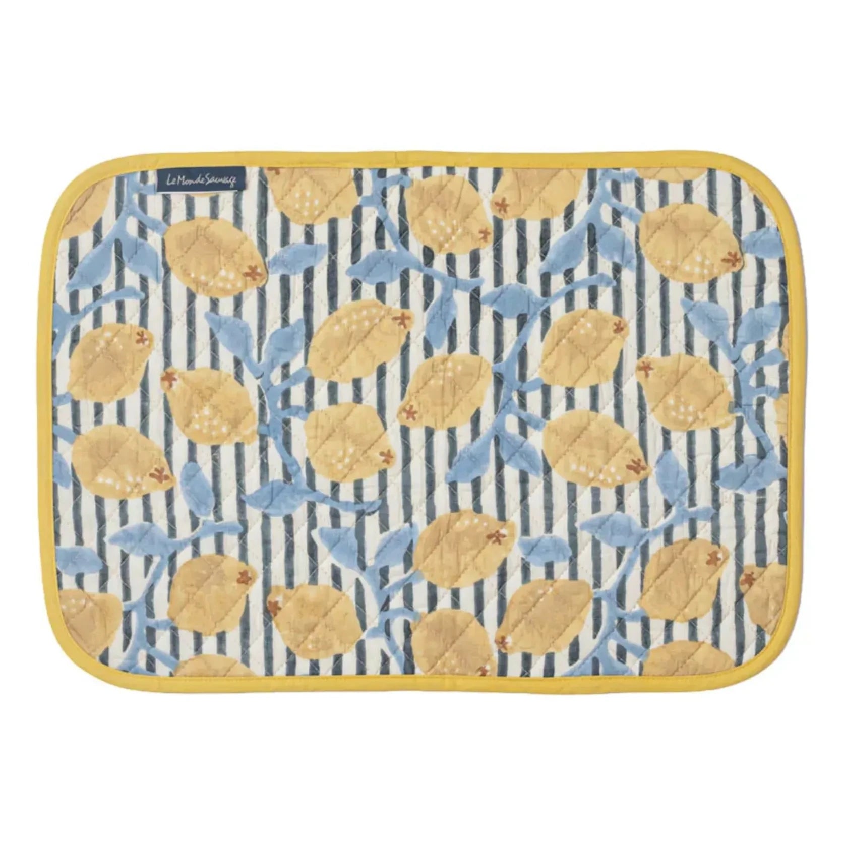 Le Monde Sauvage - Salvamanteles individual reversible Sicilia - Juego de 4 | Amarillo