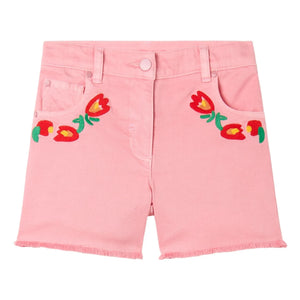 Stella McCartney Kids - Shorts vaqueros floreados | Rosa