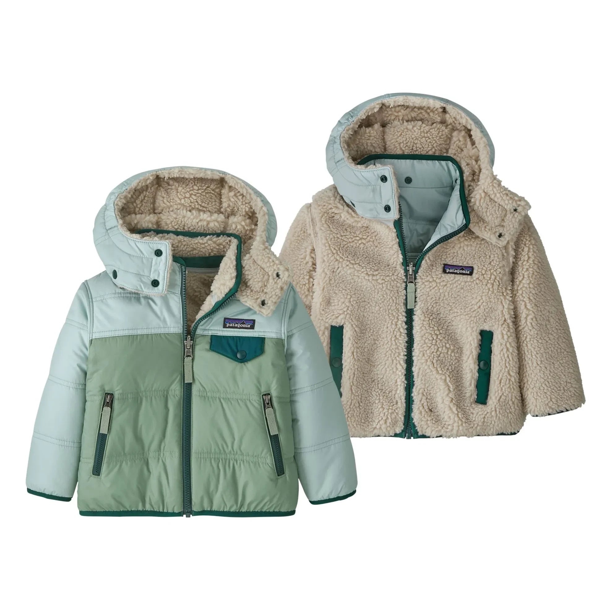 Patagonia - Chaqueta Tribbles de Fibra Reciclada Reversible | Verde claro
