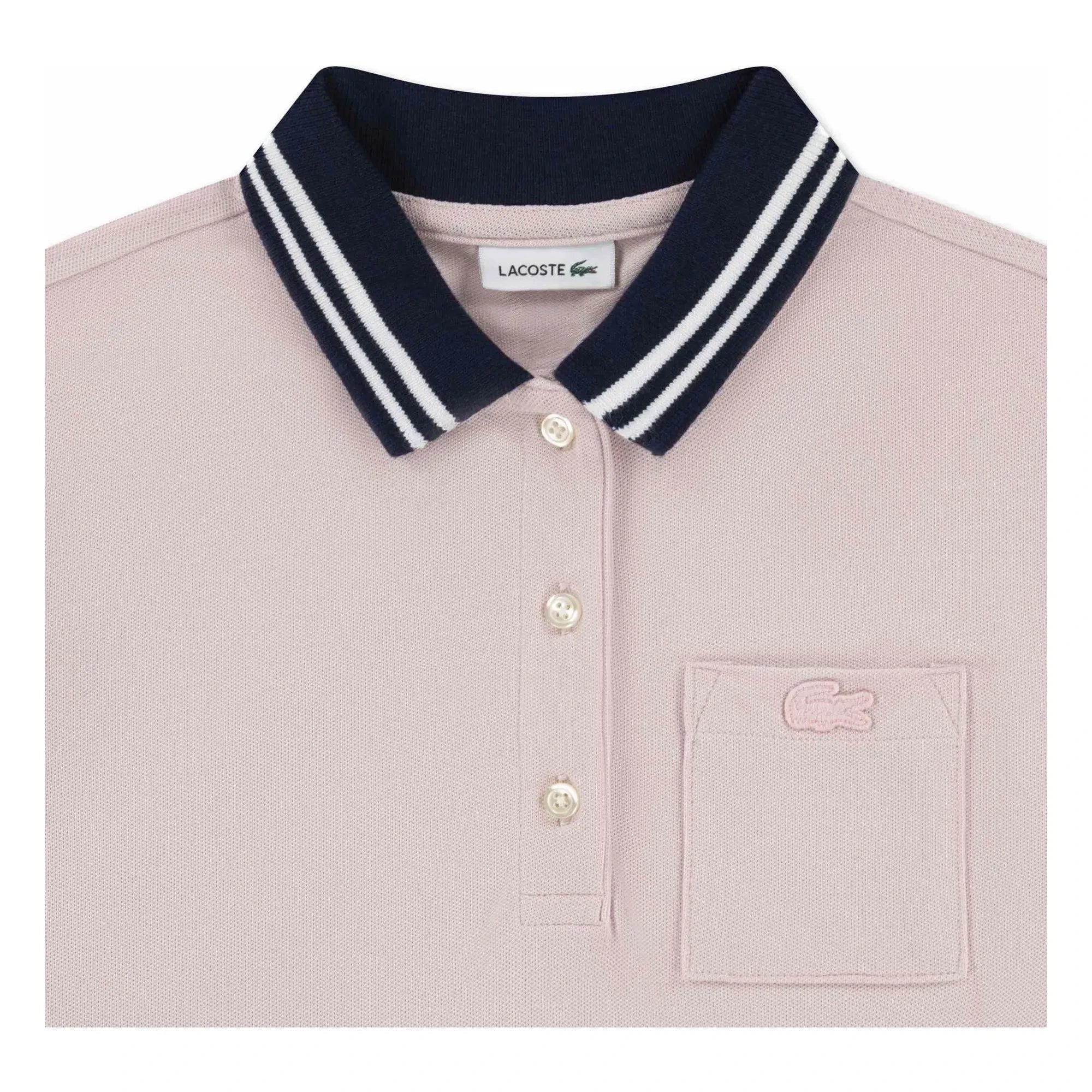 Lacoste - Vestido polo plisado de algodón orgánico | Rosa pálido