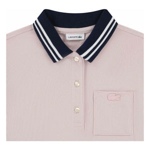 Lacoste - Vestido polo plisado de algodón orgánico | Rosa pálido