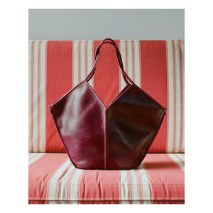 Hereu - Calella Bolso de Cuero Envejecido | Burdeos
