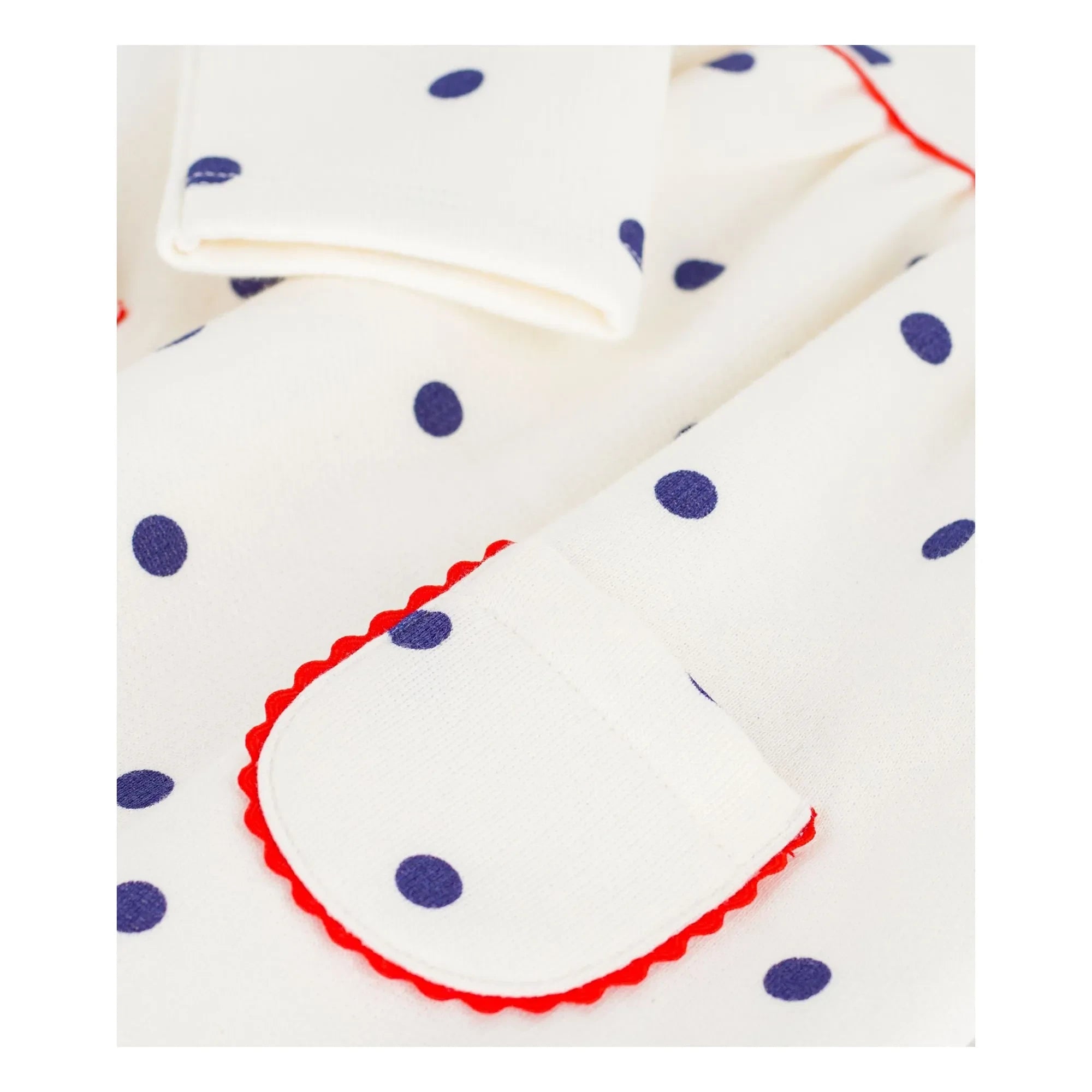 Petit Bateau - Vestido de felpa con lunares | Crudo