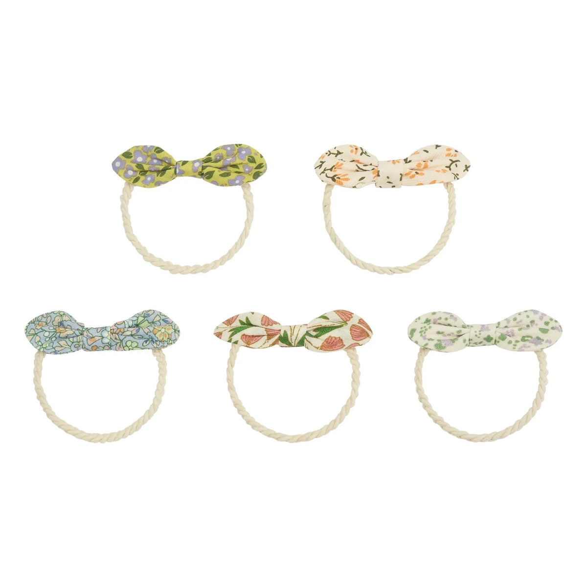 Mimi & Lula - Colección de 5 horquillas con nudos de flores | Crudo