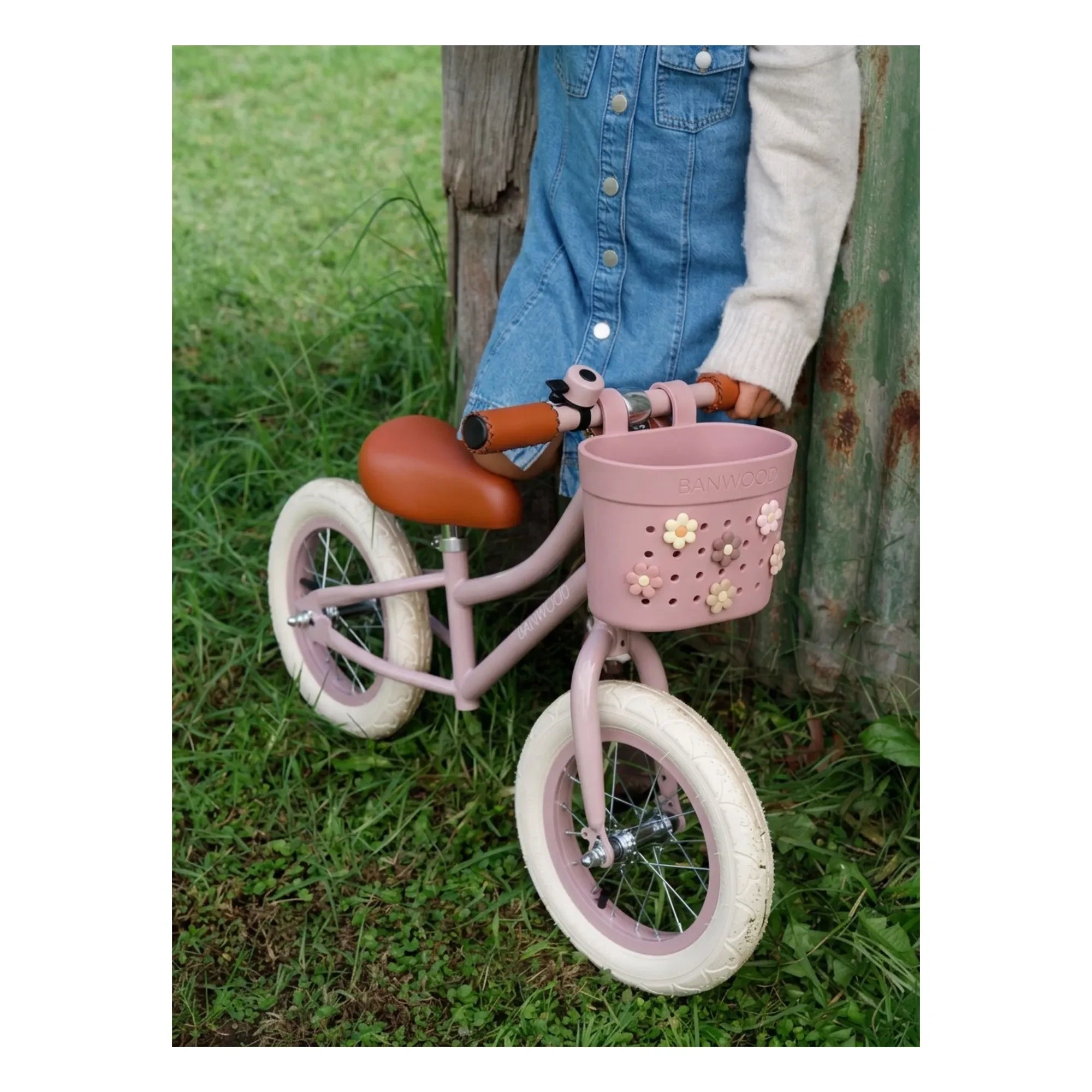 Banwood - Basket pine - Fleurs | Pembe