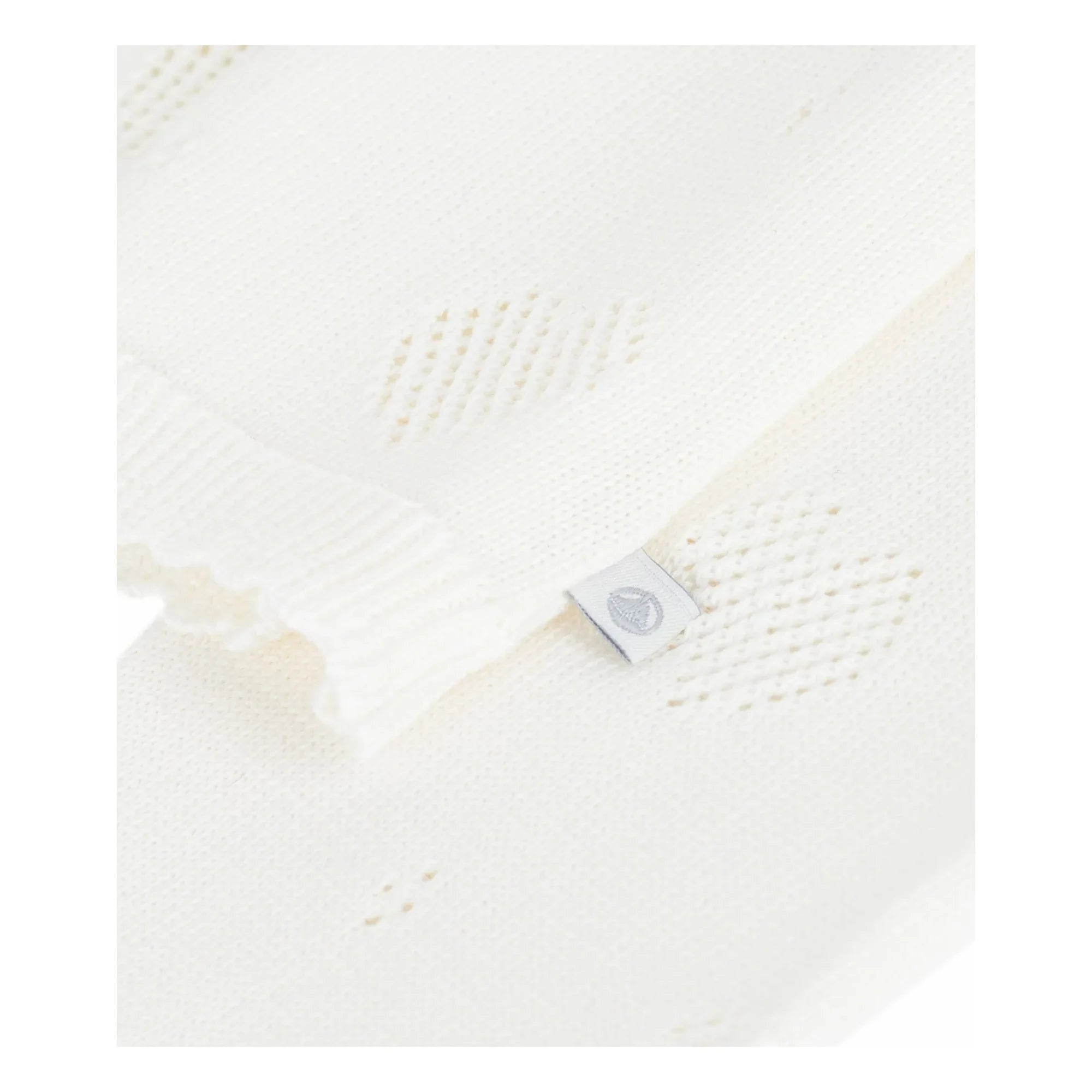 Petit Bateau - Cárdigan Corazón de Algodón Orgánico Calado | Blanco
