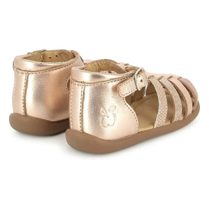 Pom d'Api - Sandalias de tacón metálico con detalle de hebilla | Oro rosa