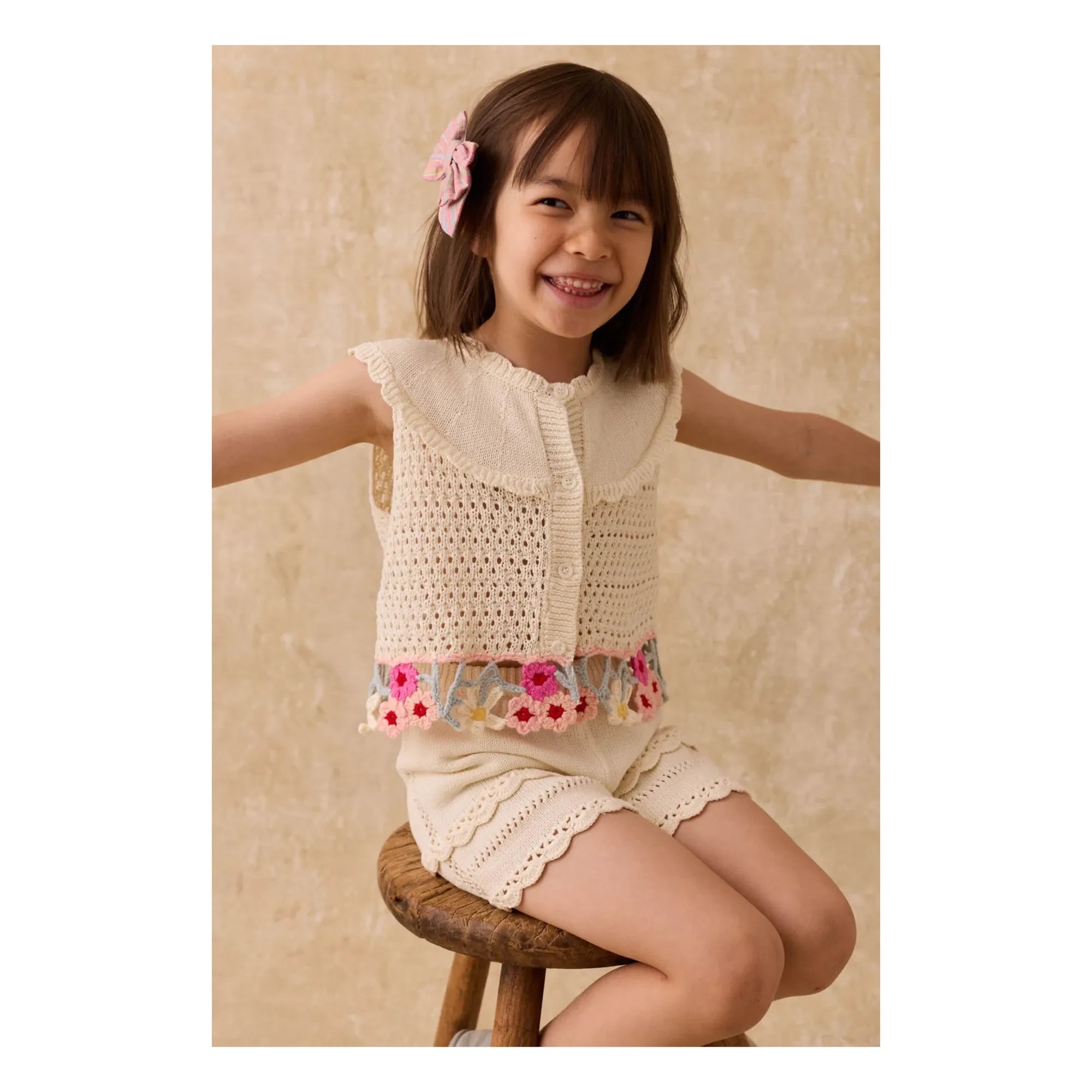 Louise Misha - Top bordado Elea | Crema