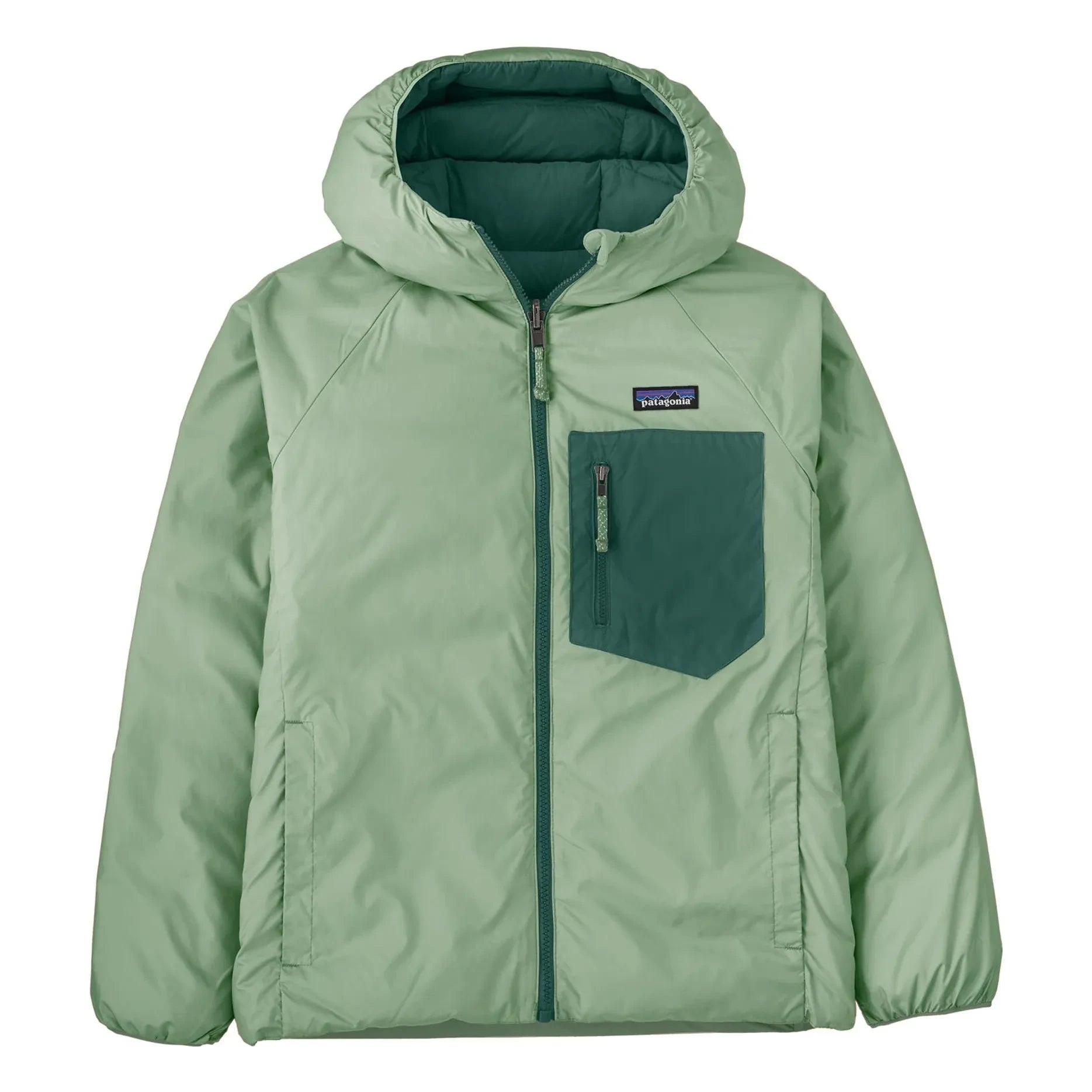 Patagonia - Abrigo de plumas reversible de fibra reciclada | Verde pálido