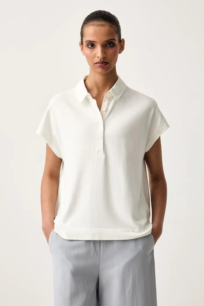 Camiseta de algodón con cuello para mujer Marc O'Polo
