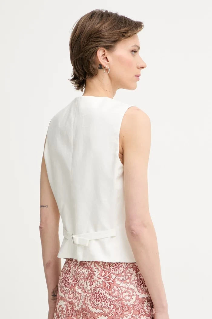 Chaleco de lino de un botón Weekend Max Mara PACE para mujer