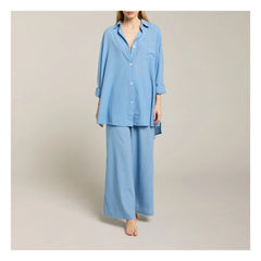 Maison Saint Julien - Pantalón Cap Estel Voile de Coton | Azul cielo