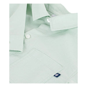 Petit Bateau - Salvia | Camisa lisa de lino
