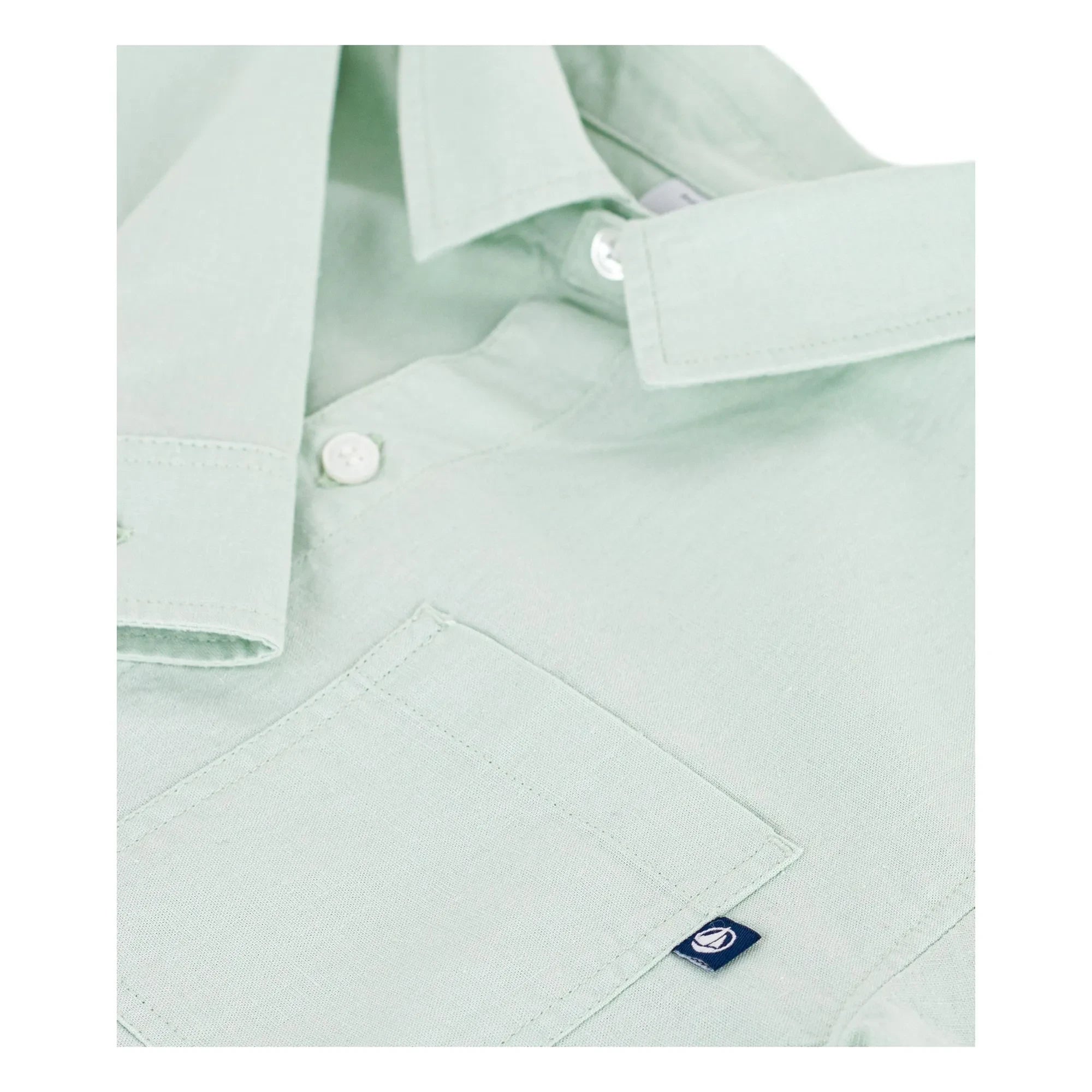 Petit Bateau - Salvia | Camisa lisa de lino