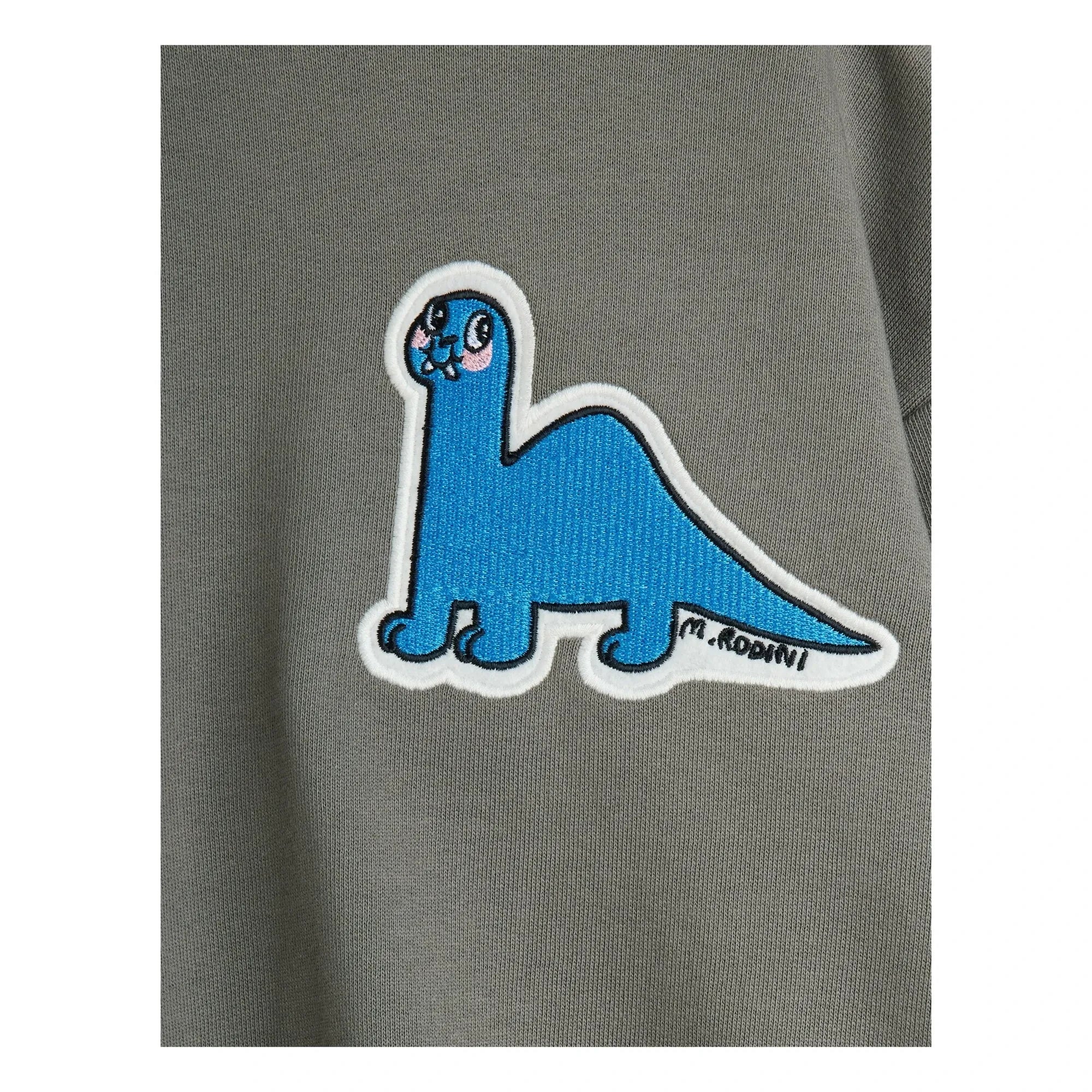 Mini Rodini - Sudadera Dino Patch de algodón orgánico | Gris