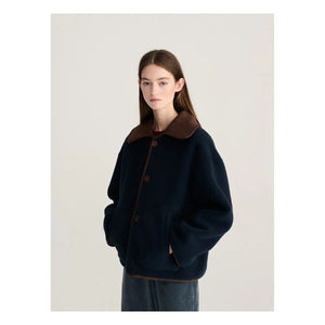 Bobo Choses - Chaqueta de sherpa suave de doble cara | Marrón oscuro