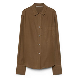 Pomandère - Camisa de algodón y lana | Marrón