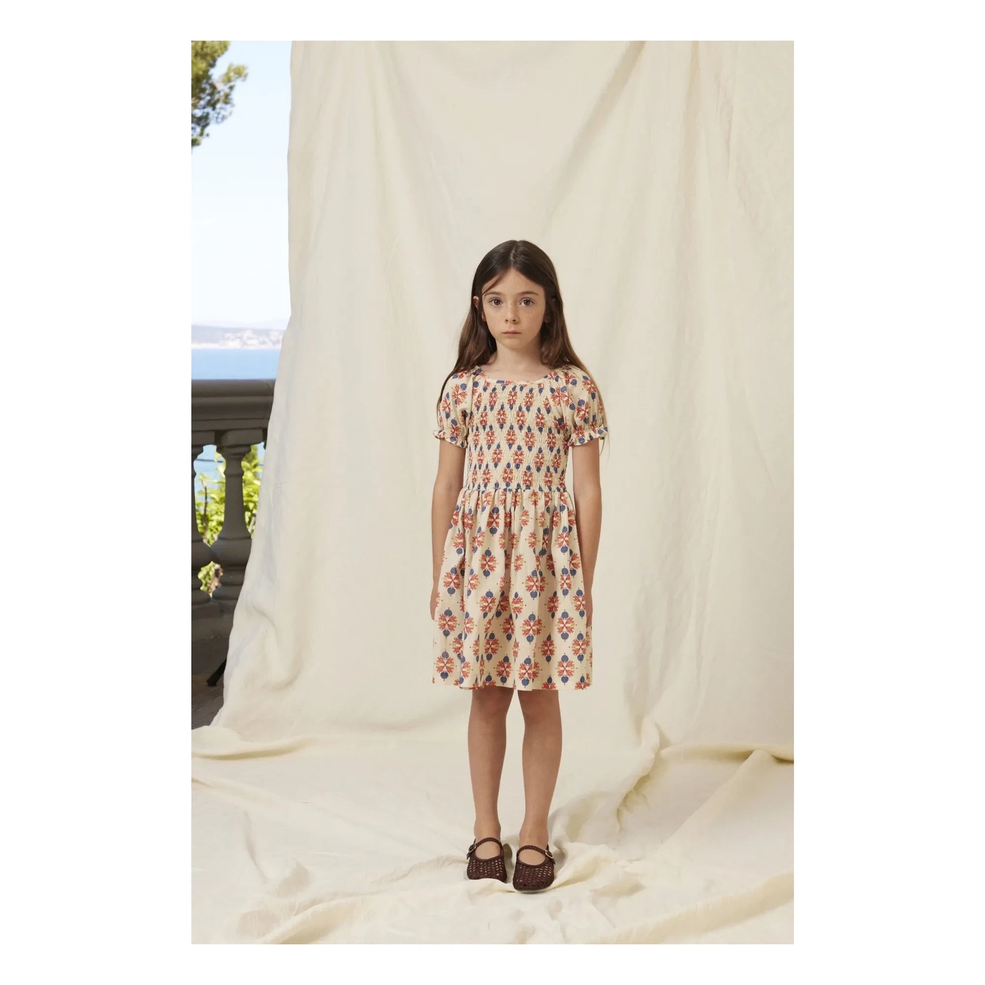 Bebe Organic - Vestido Fruncido Kaia | Crema