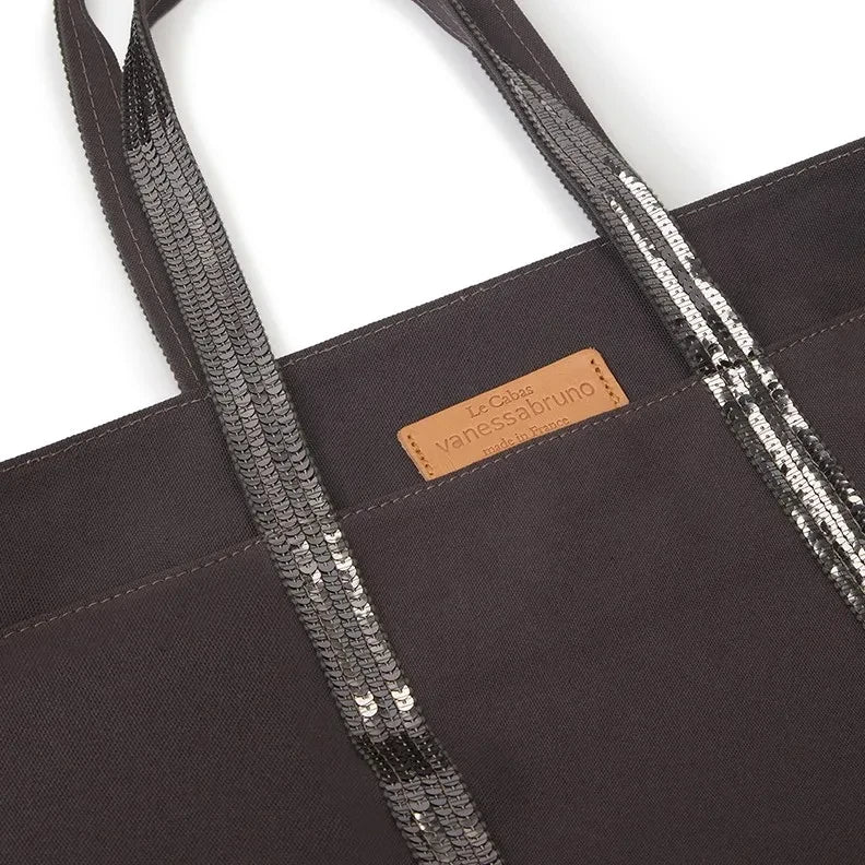 Vanessa Bruno - Bolso tote con cremallera L | Gris carbón