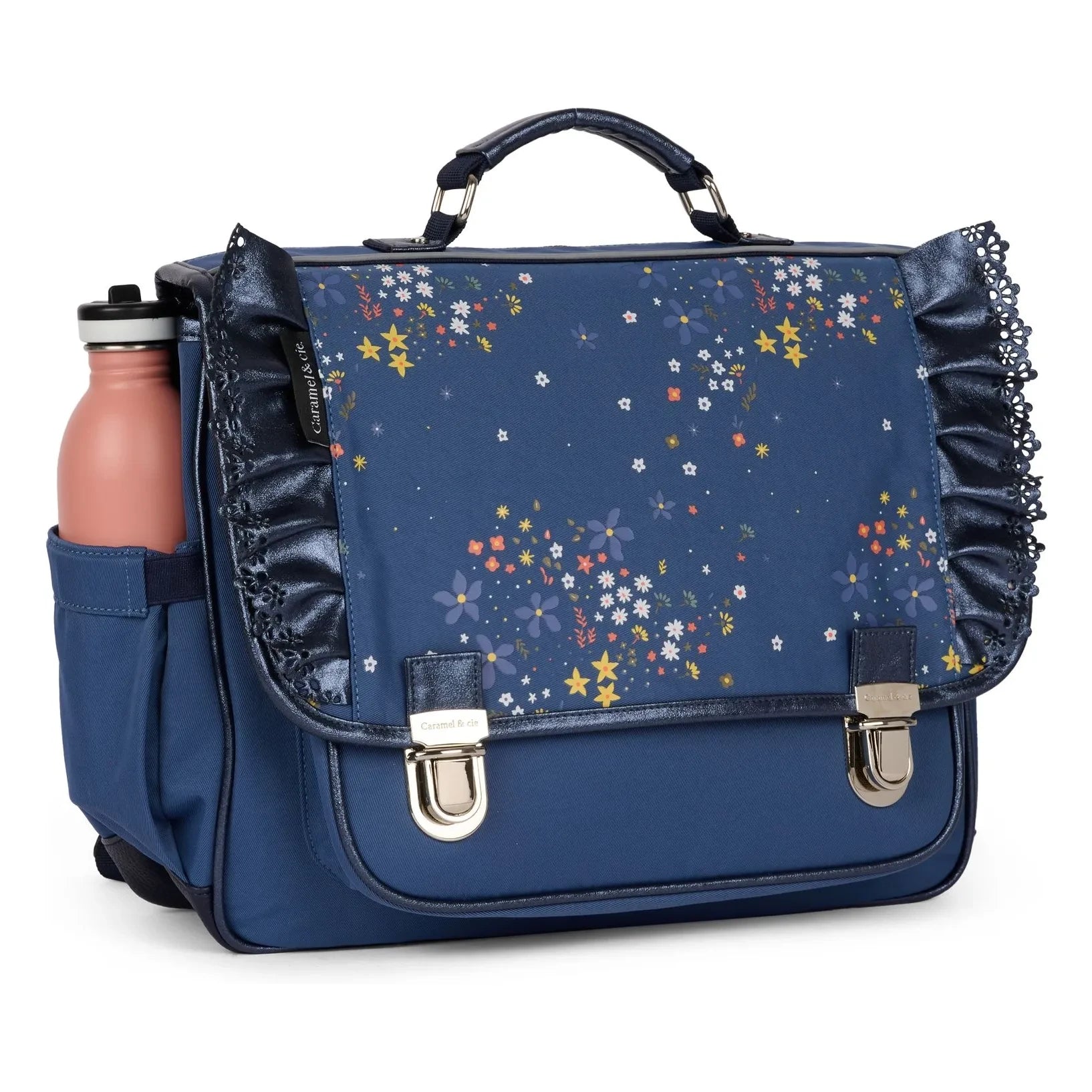 Caramel & Cie - Bolso bandolera con volantes Stella | Azul marino