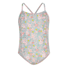 Petit Bateau - Traje de baño con volantes y estampado floral | Turquesa
