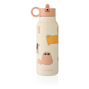 Liewood - Botella de agua de acero inoxidable Falk - 350 ml | Cats and Dogs/Sandy
