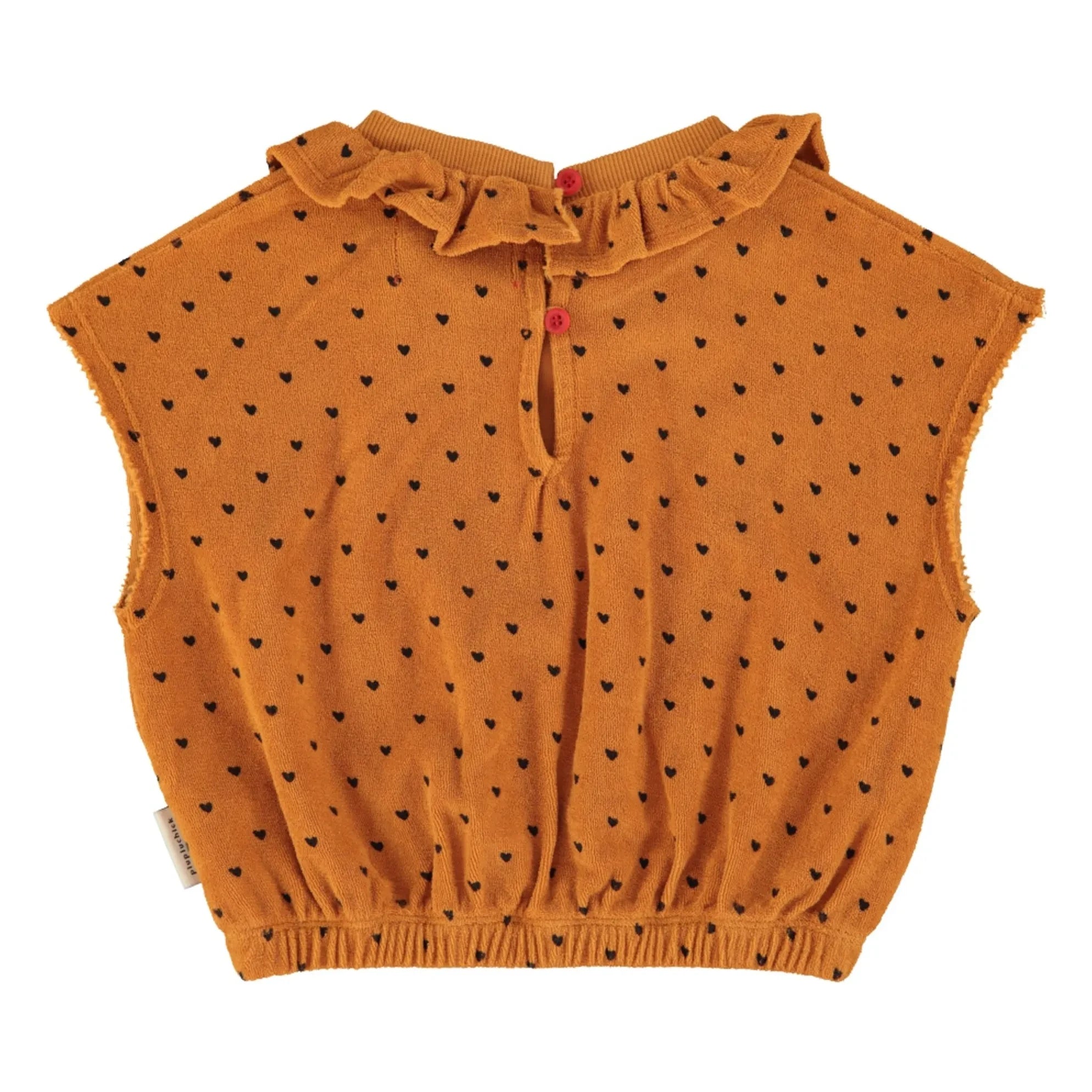 Piupiuchick - Camiseta de algodón orgánico con corazón | Camel