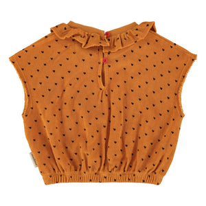 Piupiuchick - Camiseta de algodón orgánico con corazón | Camel