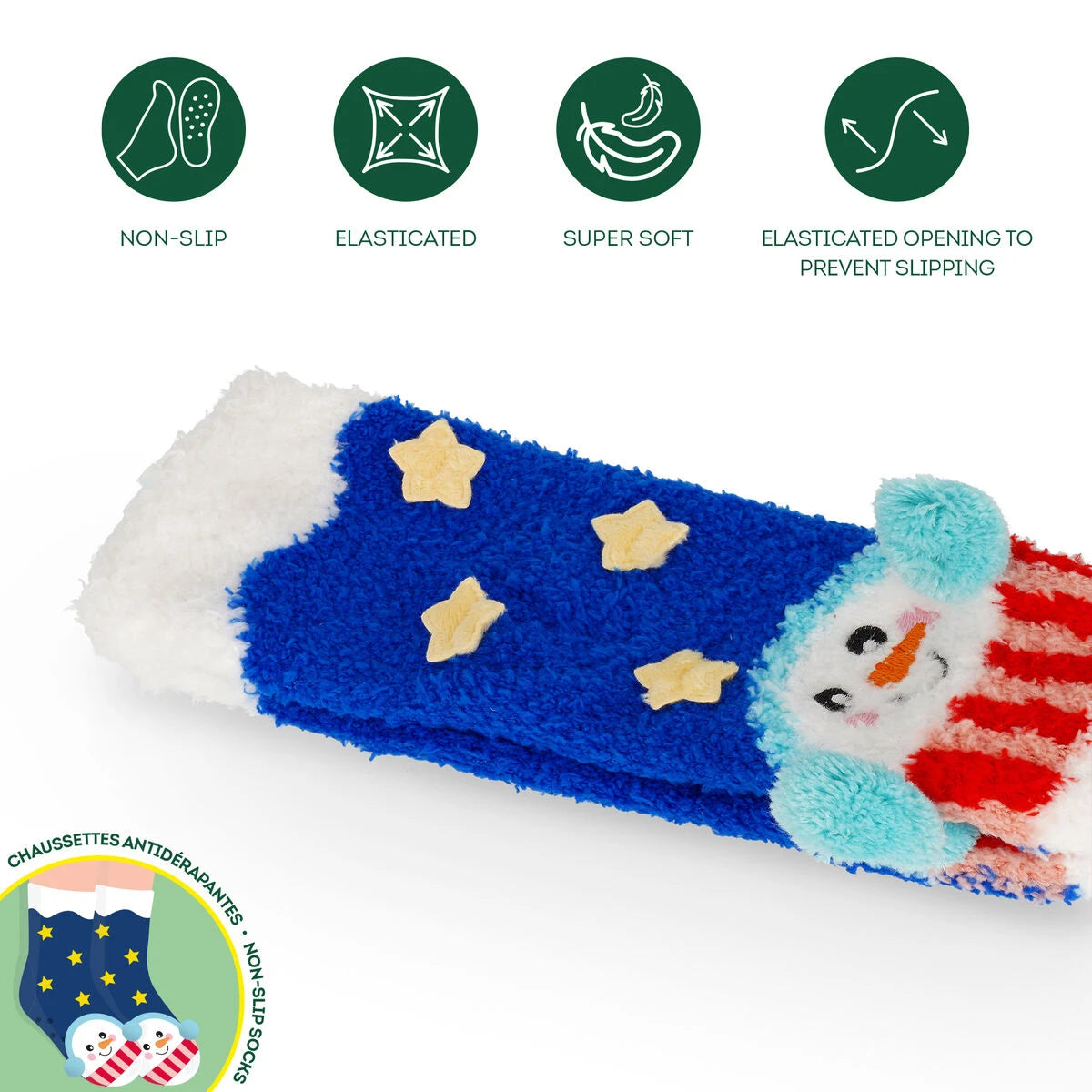 Legami - Calcetines de Navidad para Niños con Muñecos de Nieve - ¡Perfecto para el Invierno!