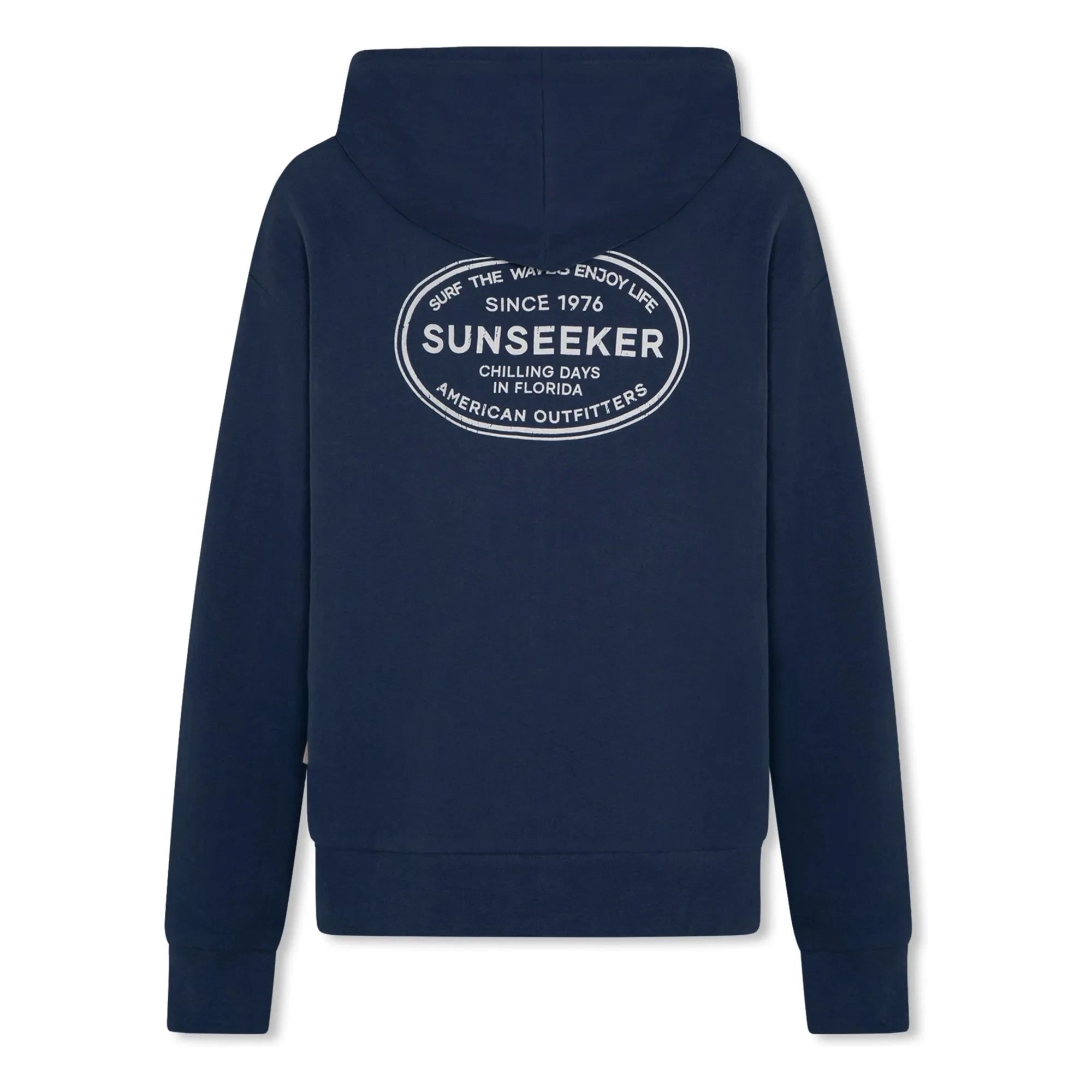 AO76 - Sudadera con cremallera Eldo Chill de algodón reciclado | Azul marino