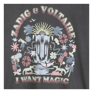 Zadig & Voltaire - Camiseta Extragrande I Want Magic | Gris Oscuro