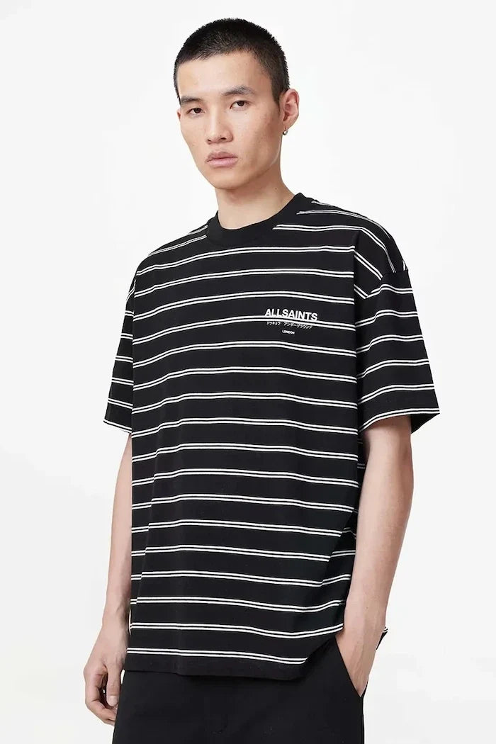 Camiseta de hombre de algodón con rayas UNDERGRND de AllSaints