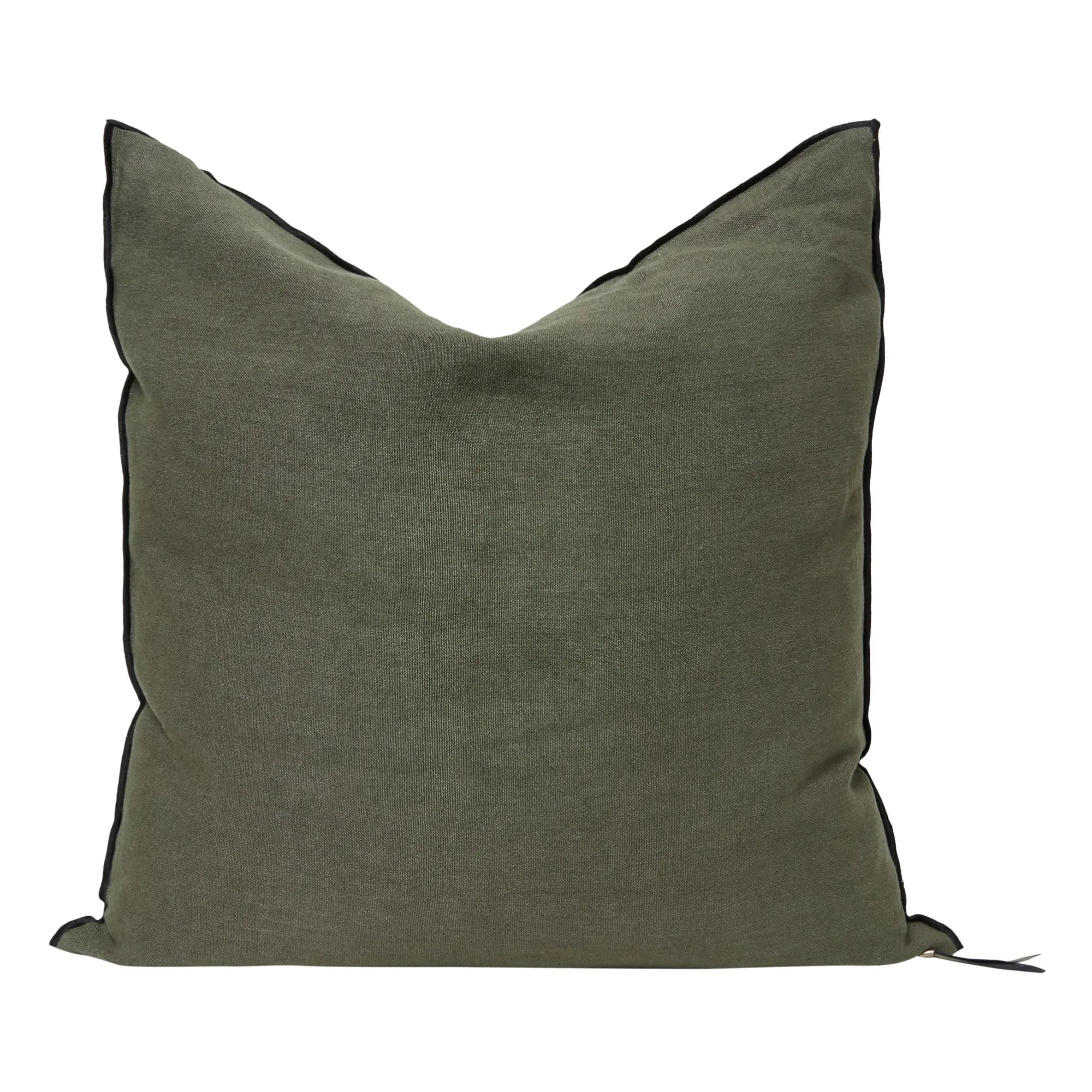 Maison de Vacances - Almohada de lino de rayas negras lavadas a la piedra Vice Versa | Cocodrilo