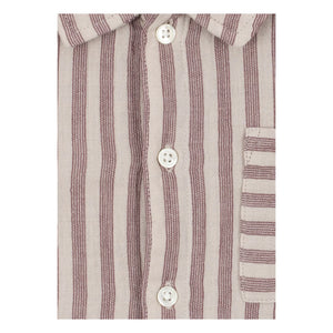 Konges Sløjd - Camisa de algodón orgánico a rayas Ely | Rojo
