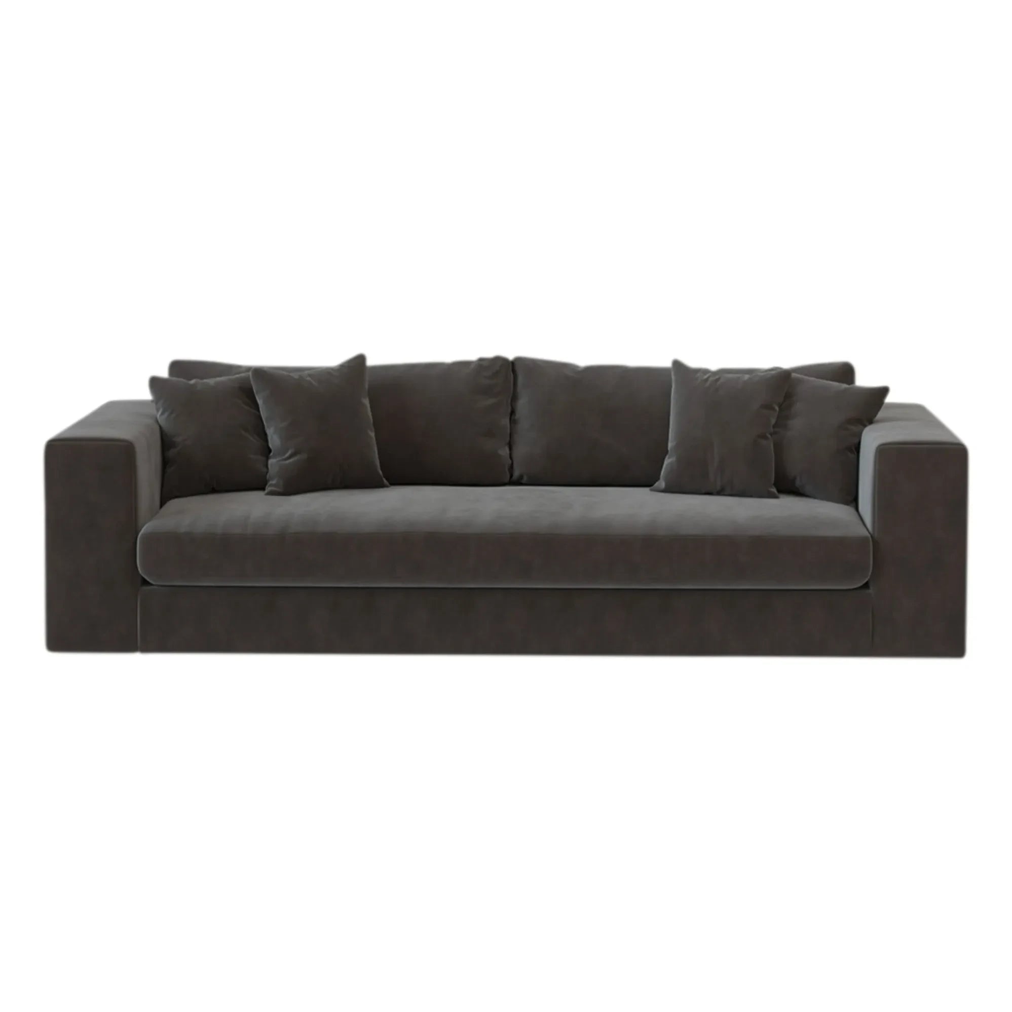 Panac Edition - Sofá Bellechasse de 3 plazas con cepillo de terciopelo - 245 cm | Gris carbón