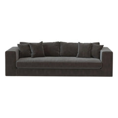 Panac Edition - Sofá Bellechasse de 3 plazas con cepillo de terciopelo - 245 cm | Gris carbón