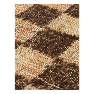 Ferm Living - Alfombras de lana y yute a cuadros | Café