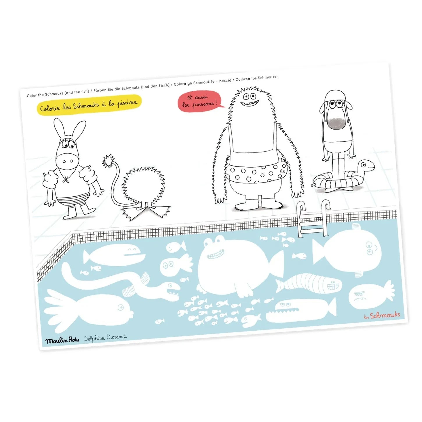 Moulin Roty - 40 adet boyama placemats seti - Les Schmouks
