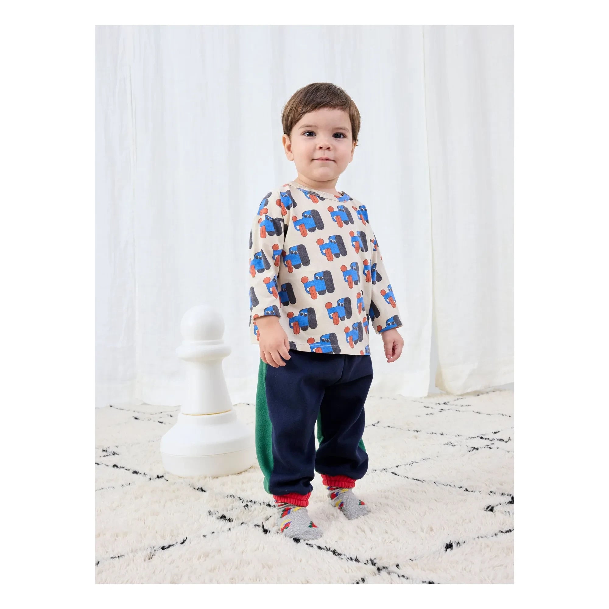 Bobo Choses - Jogger de algodón orgánico color block | Azul marino