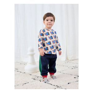 Bobo Choses - Jogger de algodón orgánico color block | Azul marino