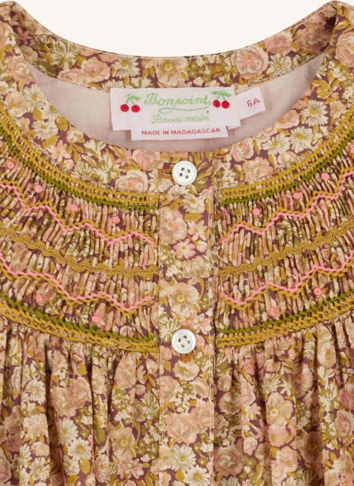 Bonpoint - Jadwiga Liberty Organik Pamuk Elbise | Mauve