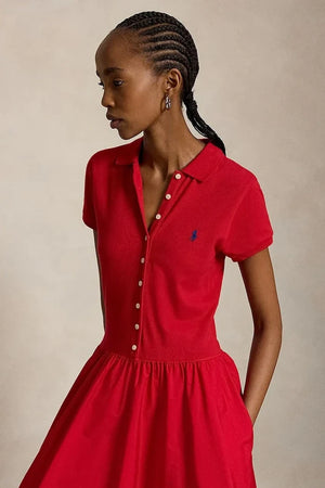Vestido acampanado Polo Ralph Lauren de algodón y elastano